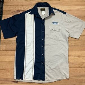 VINTAGE RUSTLER WRANGLER WESTERN SHIRT SHORT SLEEVE SNAP FRONT LG/ XL COTTON